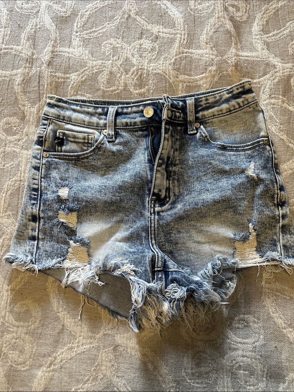 KanCan Light Blue Distressed Denim Cutoff Shorts